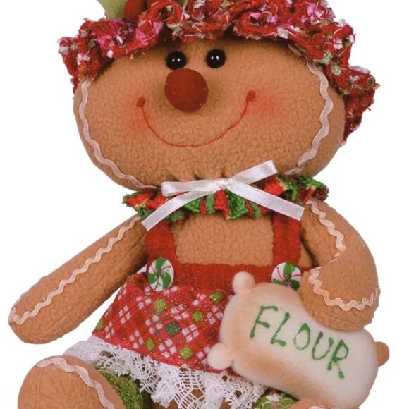 Set of 2- Plush Gingerbread Sitter - Picture 3 of 3